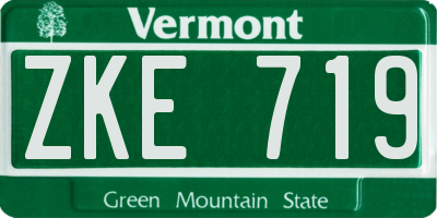 VT license plate ZKE719
