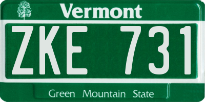 VT license plate ZKE731