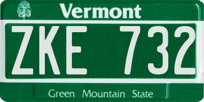 VT license plate ZKE732