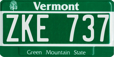 VT license plate ZKE737