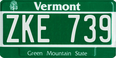 VT license plate ZKE739