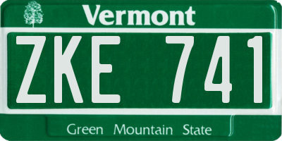 VT license plate ZKE741