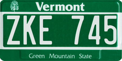VT license plate ZKE745