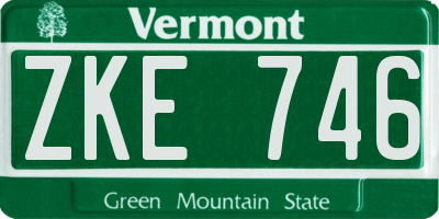 VT license plate ZKE746
