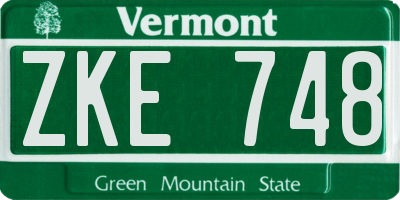 VT license plate ZKE748