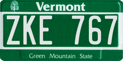 VT license plate ZKE767