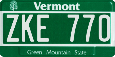 VT license plate ZKE770