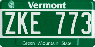 VT license plate ZKE773