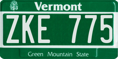 VT license plate ZKE775