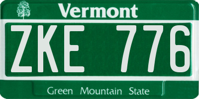VT license plate ZKE776
