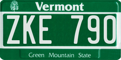 VT license plate ZKE790