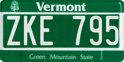 VT license plate ZKE795