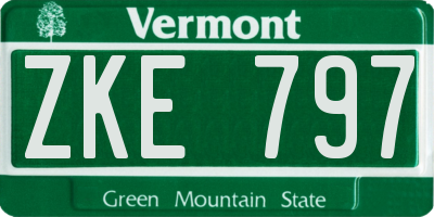 VT license plate ZKE797