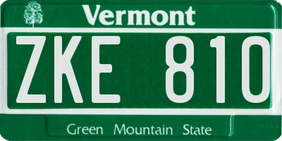 VT license plate ZKE810