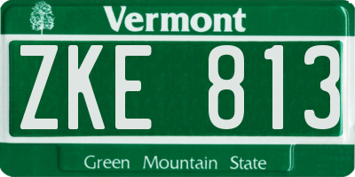 VT license plate ZKE813