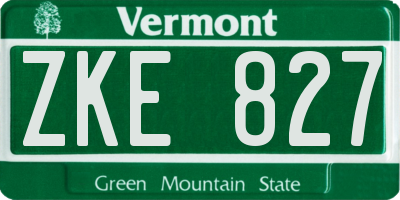 VT license plate ZKE827