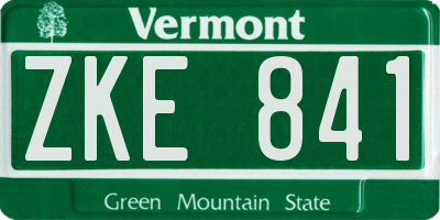 VT license plate ZKE841