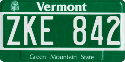 VT license plate ZKE842