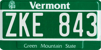 VT license plate ZKE843