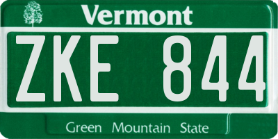 VT license plate ZKE844