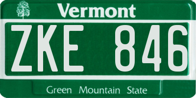 VT license plate ZKE846
