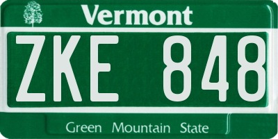 VT license plate ZKE848