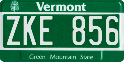 VT license plate ZKE856