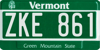 VT license plate ZKE861