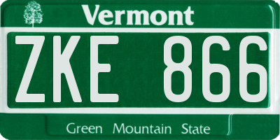 VT license plate ZKE866