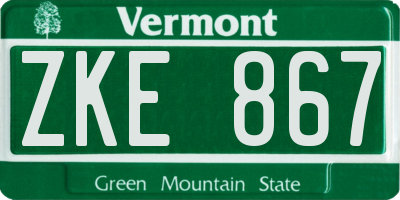 VT license plate ZKE867