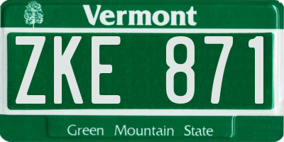 VT license plate ZKE871