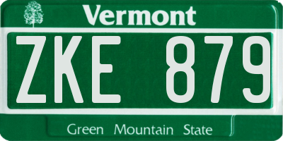 VT license plate ZKE879