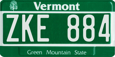 VT license plate ZKE884
