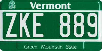 VT license plate ZKE889