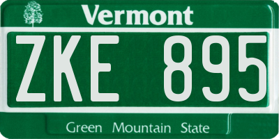 VT license plate ZKE895
