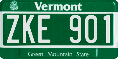 VT license plate ZKE901