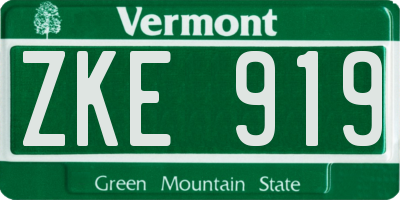 VT license plate ZKE919