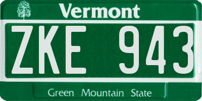 VT license plate ZKE943