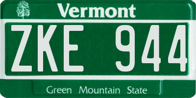 VT license plate ZKE944