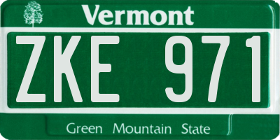 VT license plate ZKE971