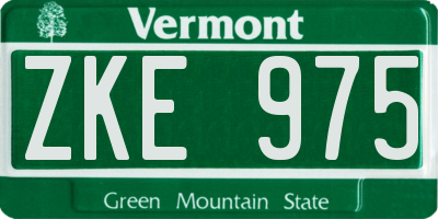 VT license plate ZKE975