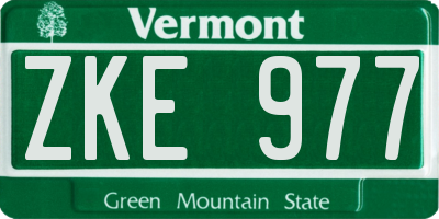 VT license plate ZKE977
