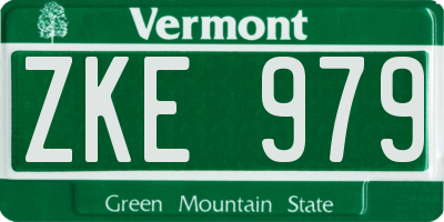 VT license plate ZKE979