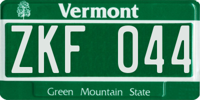 VT license plate ZKF044