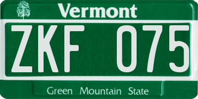 VT license plate ZKF075