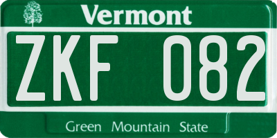 VT license plate ZKF082