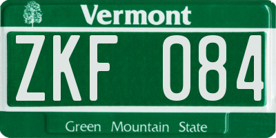 VT license plate ZKF084