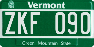 VT license plate ZKF090