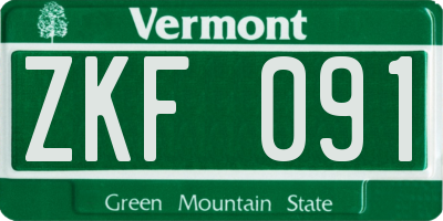 VT license plate ZKF091