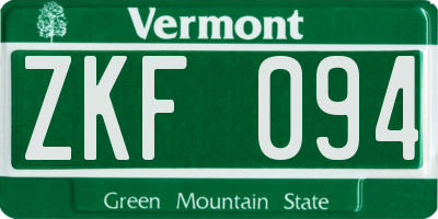 VT license plate ZKF094